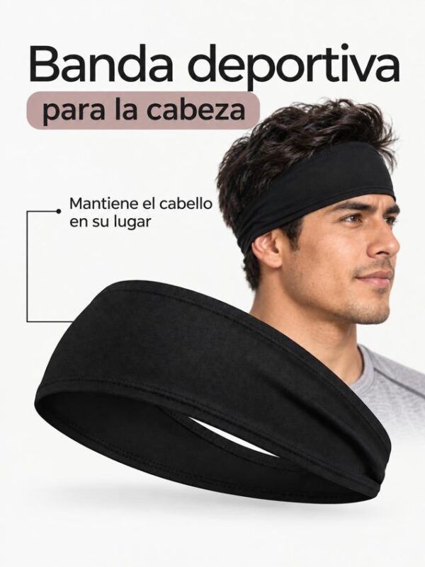 Banda deportiva negra para la cabeza